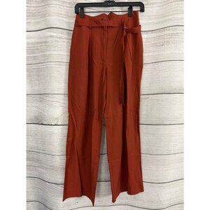 NWT Moon River Rust High-Waisted Wide-Leg Pants With Belt Size S